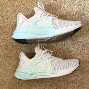 Women’s White and Mint Puma Sneakers